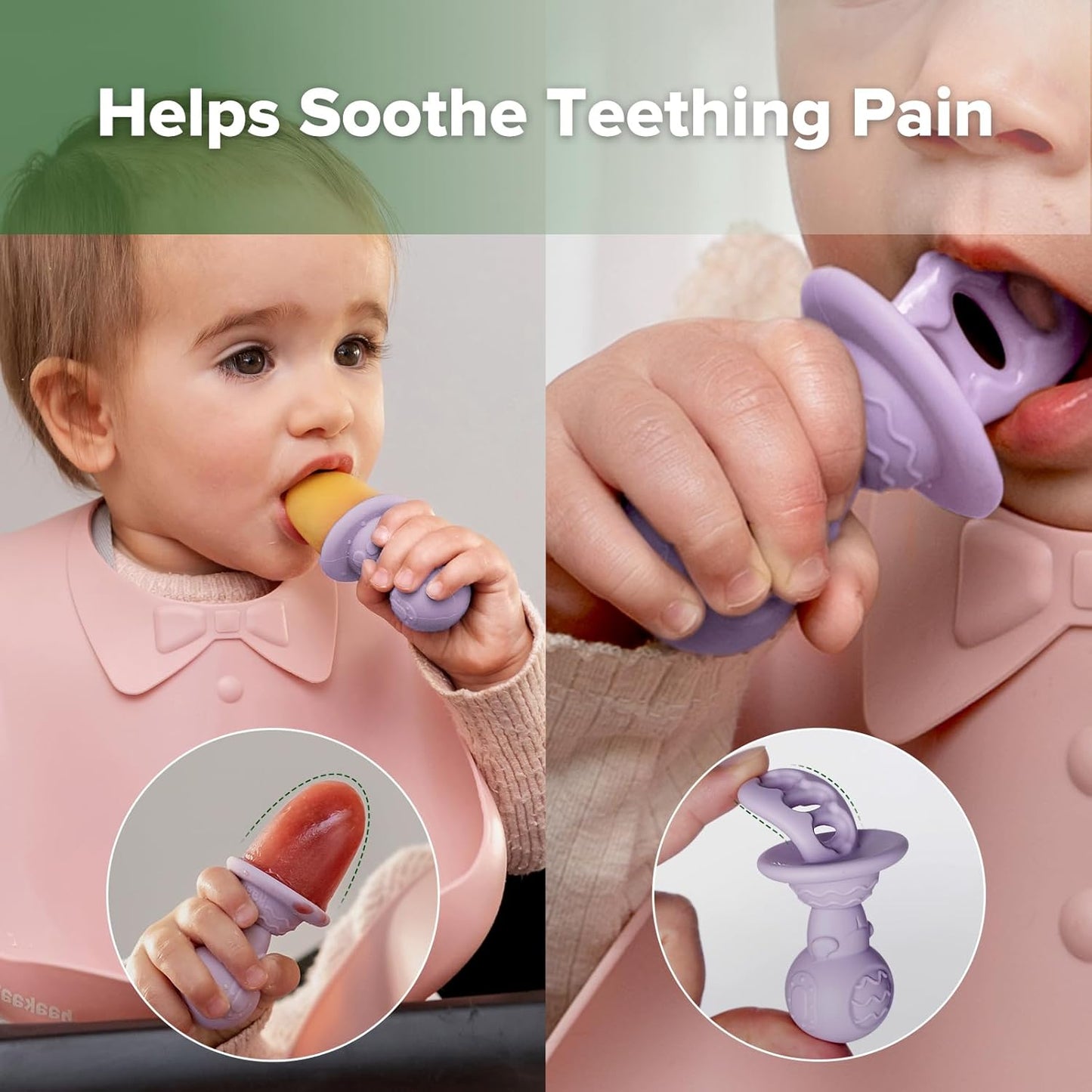 Haakaa Astronaut Ice Pop Mould Set – Mini Silicone Popsicle Molds with Sticks for Kids, Ice Pop Maker with Anti-Choke Astronaut Handles, Ice Cream & Frozen Treat Molds