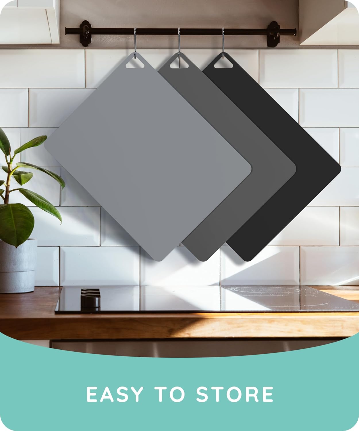 July Home Cutting Board Alternative for Kitchen - Extra Thick Flexible Plastic Cutting Board Set of 3, Non-Slip, BPA-Free, Easy to Clean, Colored Cutting Mats for Cooking, Durable Chopping Sheets