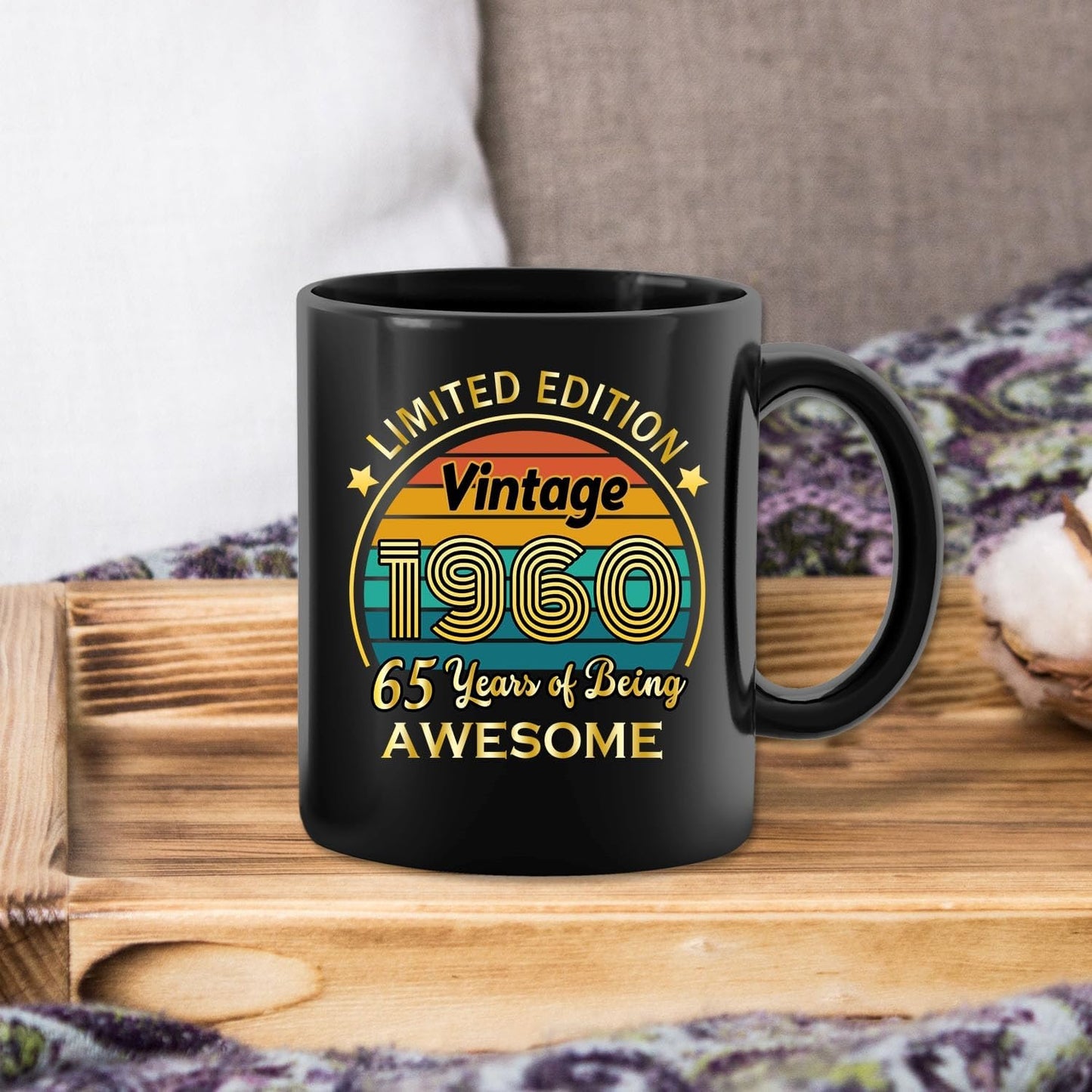 QUPT 65th Birthday Gifts for Women Men, 65th Birthday Gifts for Him, 1960 Birthday Gifts for Women Men, 65 Years Old Gifts, 1960 Birthday Gifts for Her Him, 65th Birthday Presents Coffee Mug