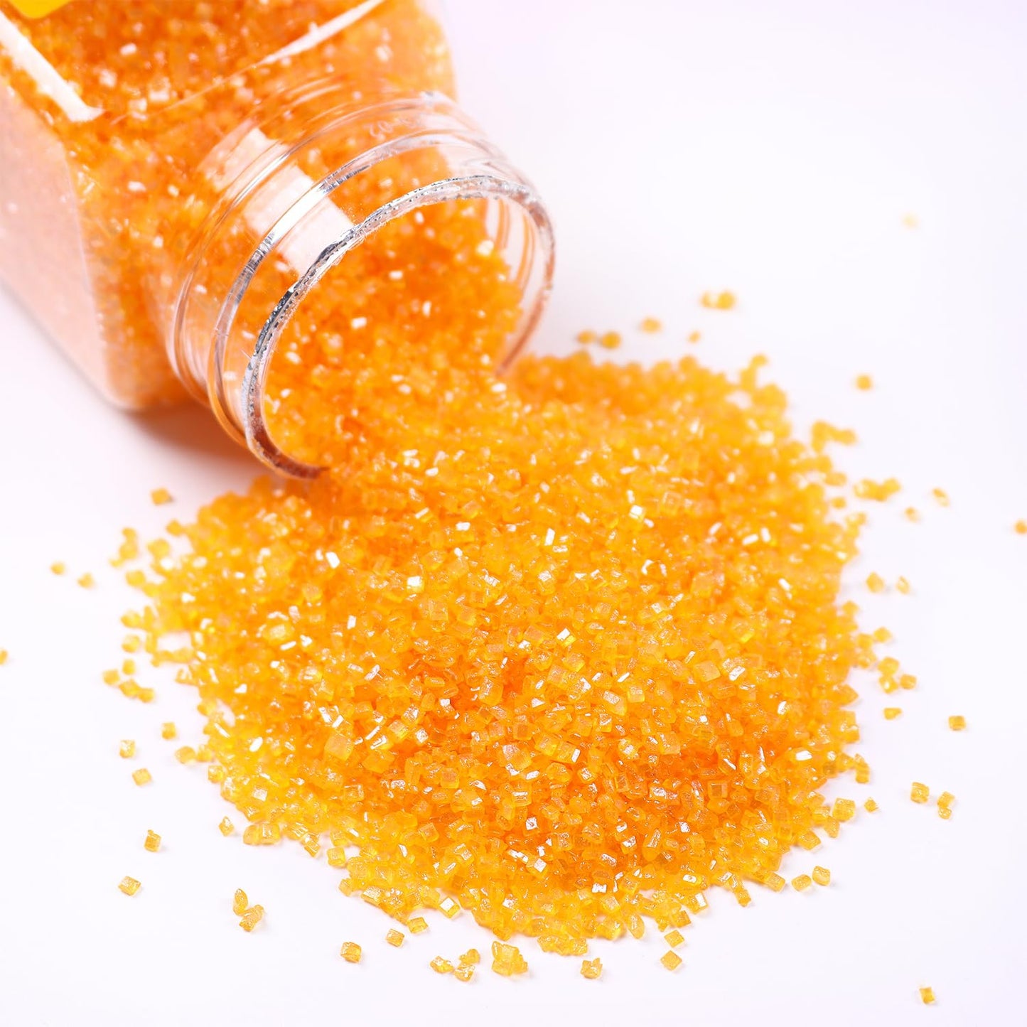 Orange Sanding Sugar for Baking Edible Sparkling Sprinkles Coarse Sugar Crystals for Easter Cake Decoration Cookie Cupcake Topper Ice Cream Topping Supplies 150g/5.3oz
