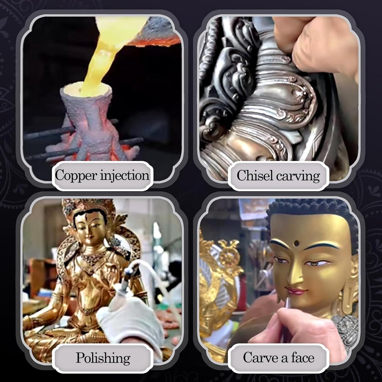 Dzogchen Medicine Buddha Statue Indoor, Handmade Copper Decor, Tibetan Buddhism, Hand-Painted Buddhist Budda, Nepalese Craft Office & Home Decoration(5.51", Bhaisajyaguru)