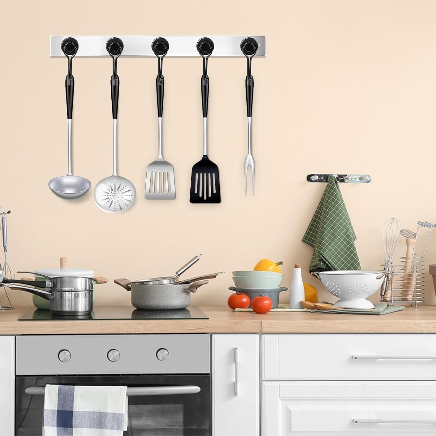 E BAVITE Swivel Swing Magnetic Hooks,30LB（20pack） Black Refrigerator Magnet Hook,Strong Neodymium Magnets Perfect for Refrigerator and Other Surfaces, 60mm(2.36In) in Length