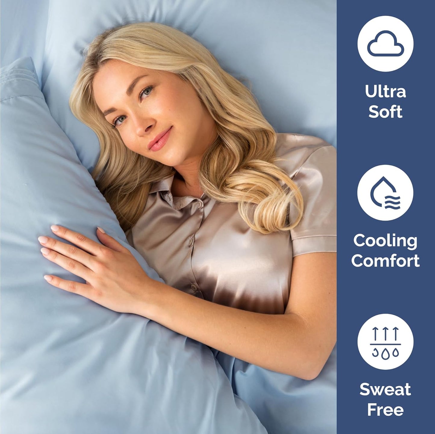 Twin Size 3 Piece Sheet Set - Comfy Breathable & Cooling Bed Sheets Set - Hotel Luxury Bedding for Women, Men, Kids, Teens, Boys & Girls - Deep Pockets, Ultra-Soft, Wrinkle Free - Oeko-Tex - Sky Blue