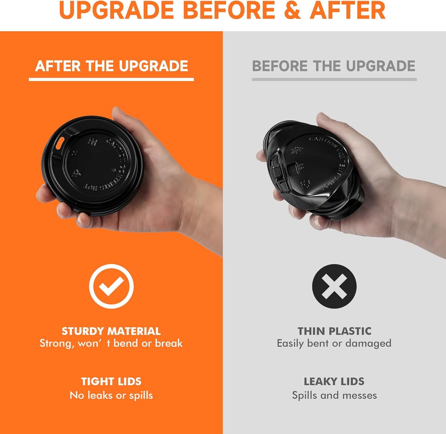 100 Pack 12 oz Disposable Coffee Cups with Lids and Sleeves, Paper Coffee Cups for Hot/Cold Drinks, Leak-Proof To Go Cups with Lids for Home, Cafes, Events and Office