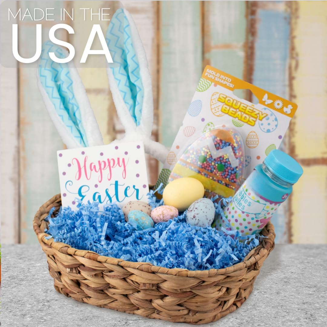 MagicWater Crinkle Cut Paper for Gift Baskets - 2LB - Light Blue - Perfect for Shredded Paper Filler, Basket Filler, Gift Boxes, Bridesmaid Gifts, Halloween Stuffers & More – Ideal for All Occasions