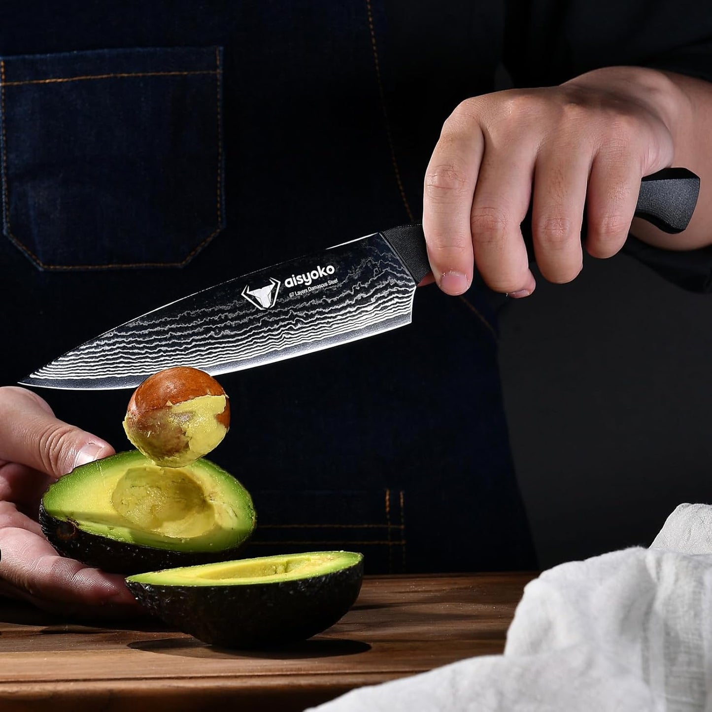 Professional Chef Knife 6.5" Damascus Kitchen Knife 8C High carbon stainless steel Super sharp,Full Tang ABS Anti-Skid Handle utility knife Japanese Cooking Knife with Luxury Gift Box