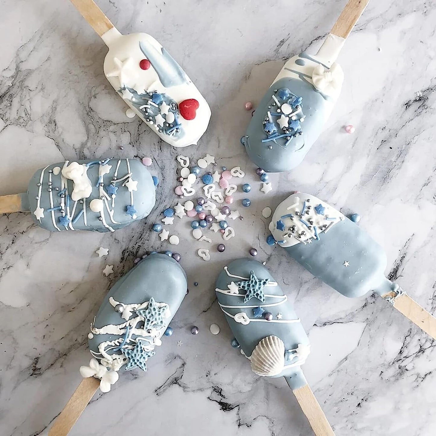 Popsicles Molds, Ozera 2 Pack Homemade Cake Pop Molds, Reusable Silicone Ice Pop Cream/ Cakesicle Maker Molds