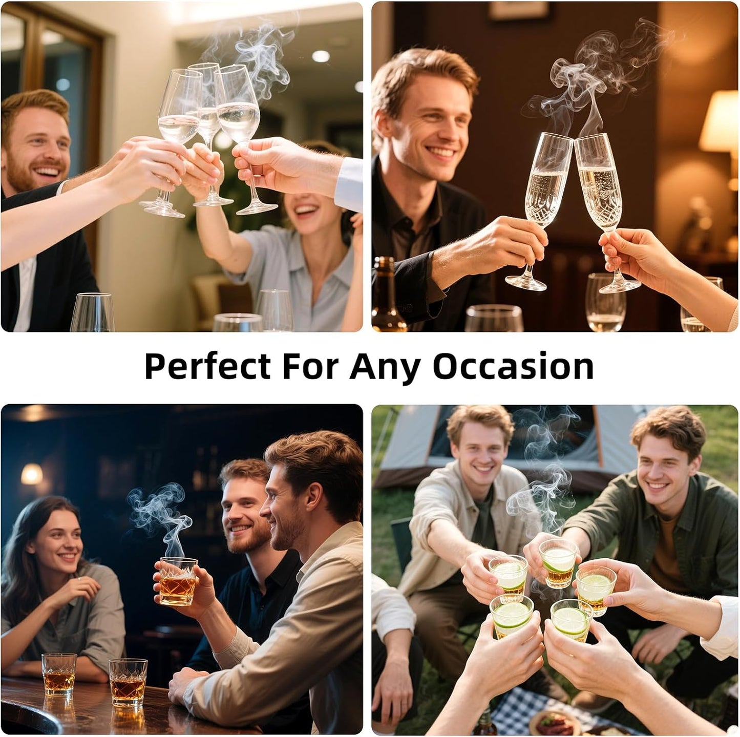 Electric Whiskey Smoker Kit,No Butane Needed,Smokepub,Electric Cocktail Smoker Kit,Drink Bourbon Smoker Kit with 6 Wood Chips,Birthday Christmas Smokpub Gifts for Men,Dad,Husband.