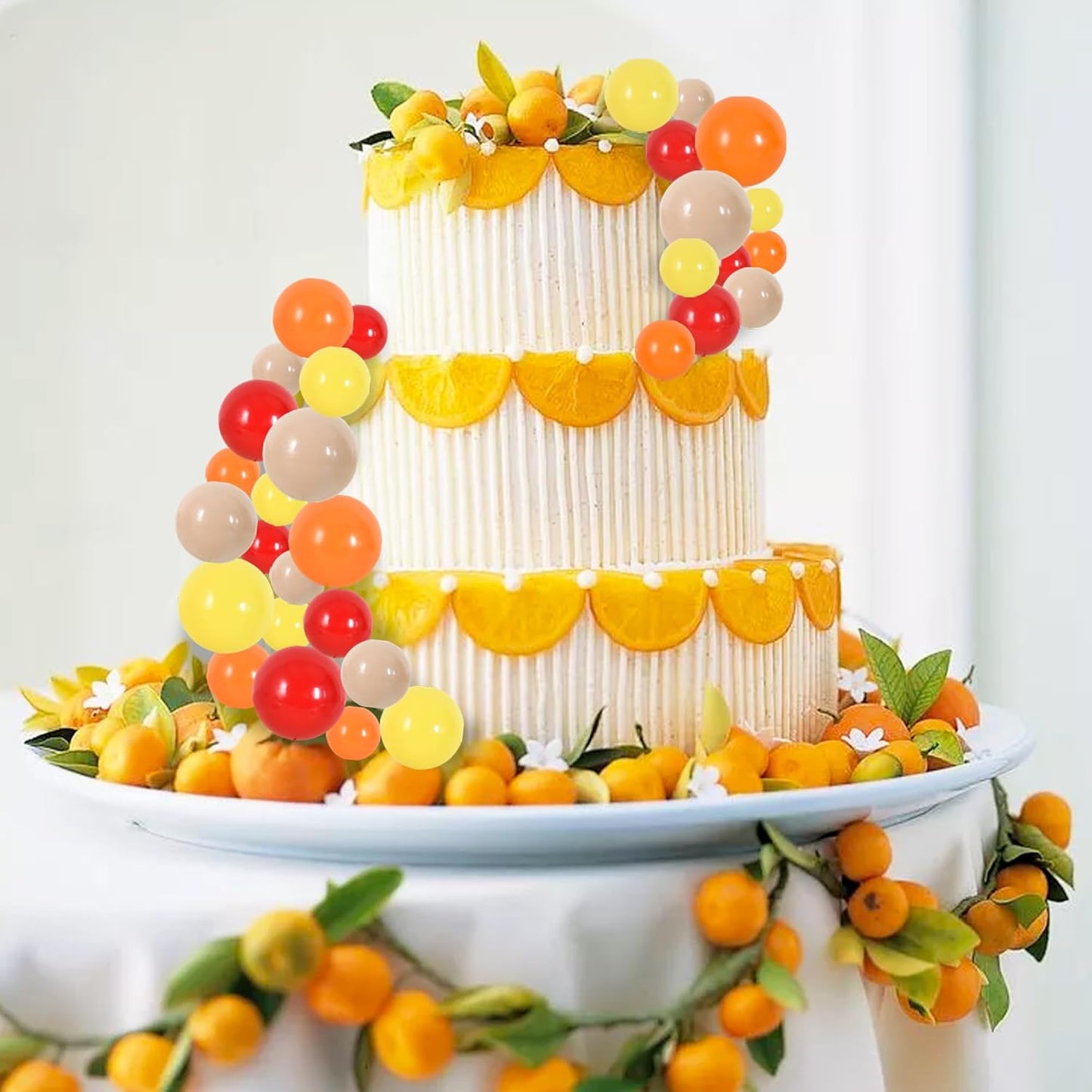 BEISHIDA 40 Pcs Mini Balls Cake Toppers - DIY Cake Decorations for Girls, Baking, Thanksgiving, Birthday, Baby Shower (Red, Orange, Yellow)