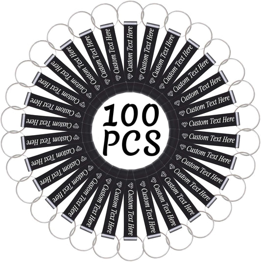 100PCS Personalized Bottle Opener Keychain Bulk Custom Beer Bottle Opener with Logo Text Engraved Wedding Bottle Opener Favors Customized Gifts for Guests Baby Shower Birthday Party-Black