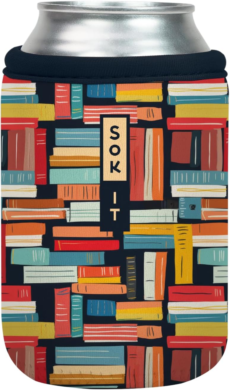 Sok It CanSok Sleeve for Beer & Soda Insulated Neoprene Cover (Well Read, 12oz Can Sleeve)