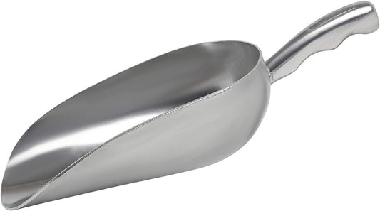 Cast Aluminum Utility Scoop - 12 oz. - Round Bottom, ice scoop For Multi-Purpose Use, With Finger Groove Handle (Hand Wash Only) (12 oz.)