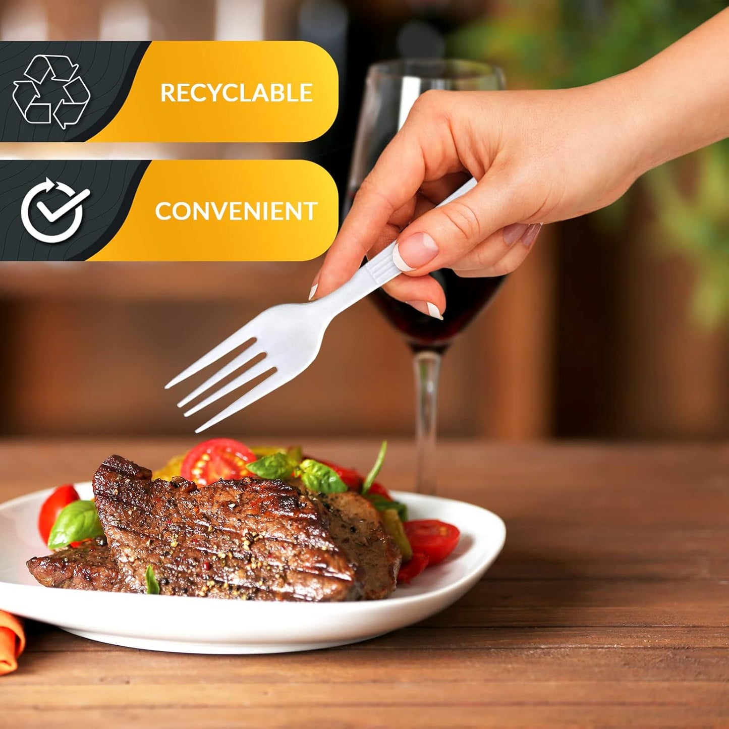 PAMI Heavy Weight Disposable Plastic Forks [200-Pack] - Bulk King Size Deluxe White Plastic Silverware For Parties, Weddings, Catering Food Stands, Takeaway- Heavy-Duty Single-Use Partyware Forks