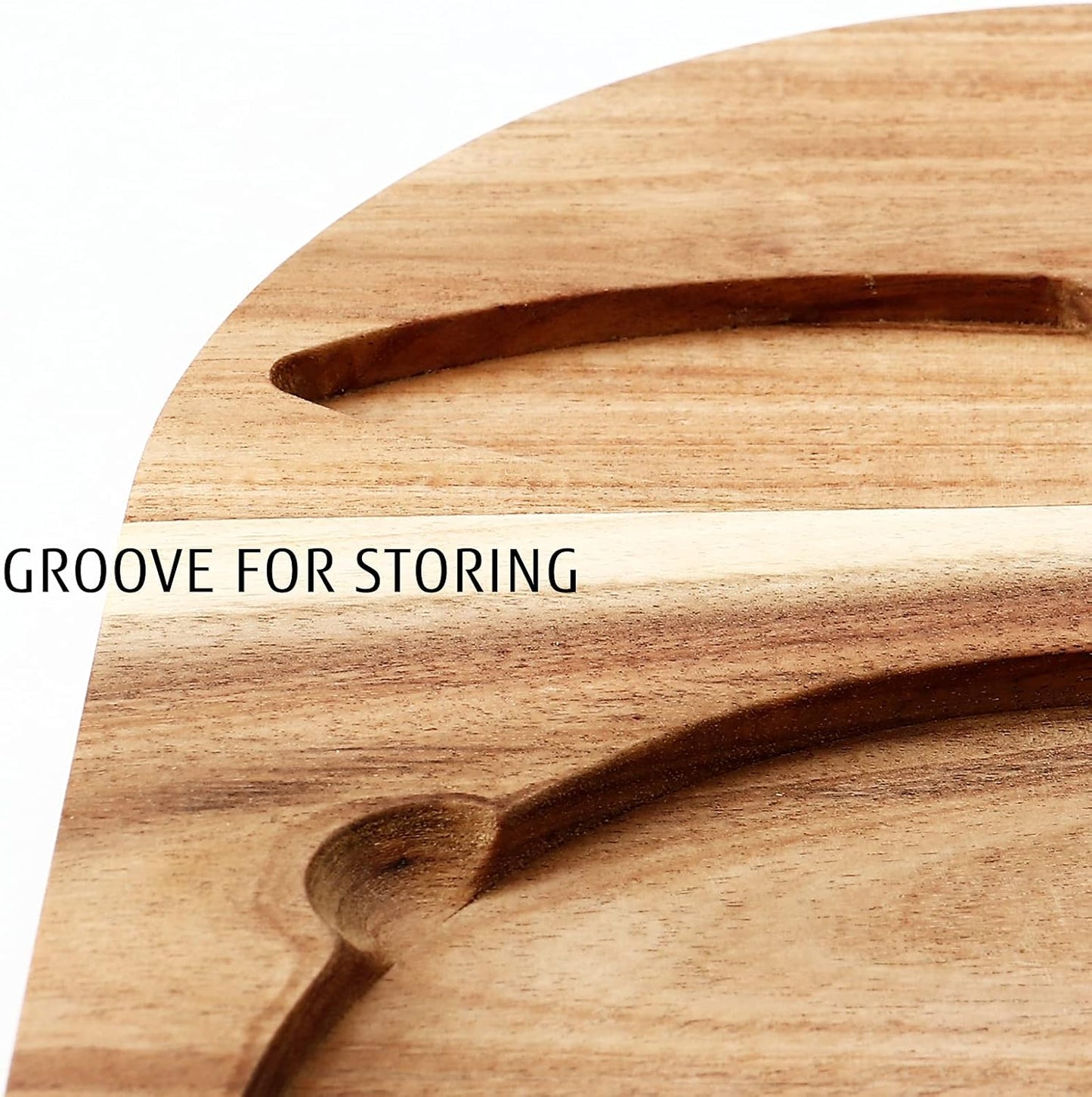 hecef Oval Wooden Cheese Board Set, Acacia Wood Cheese Serving Board with White Marble & Cheese Knife, Cheese Serving Tray for Cheese, Cake, Appetizers