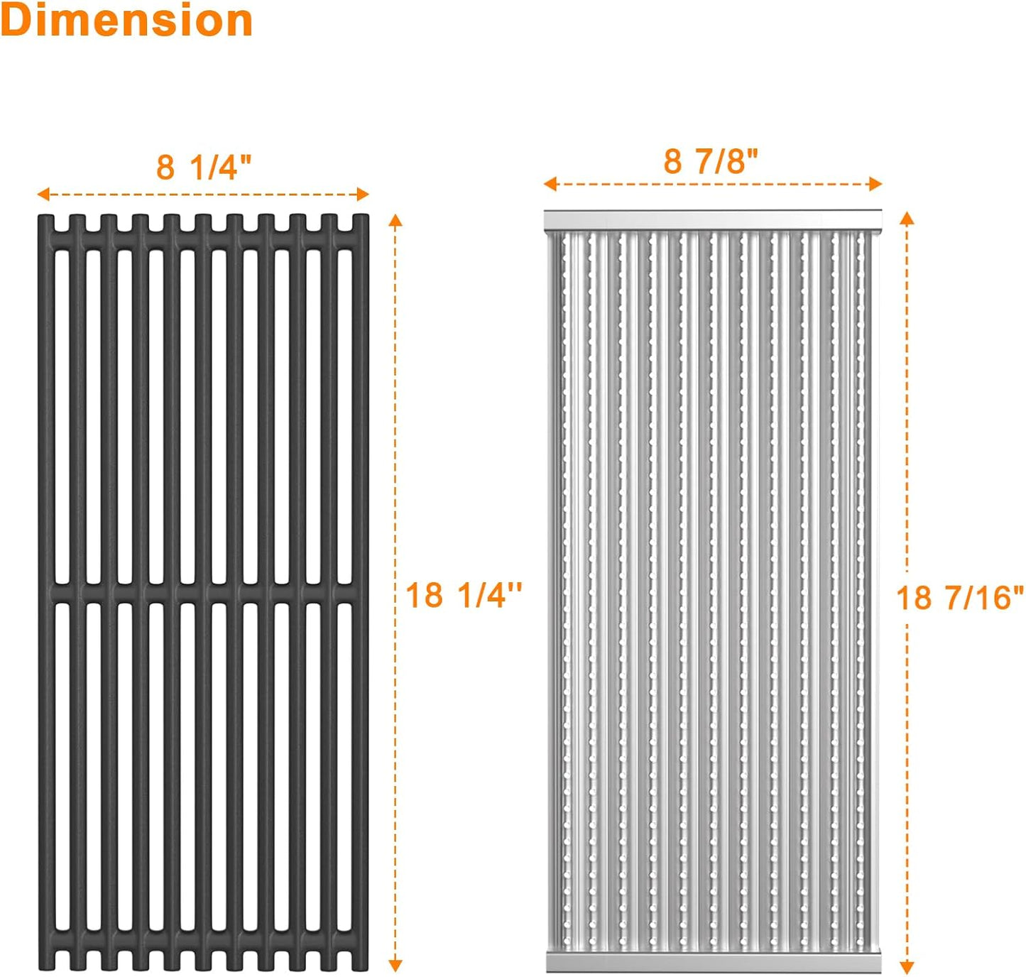 Cooking Grid Grates and Emitter Plates Replacement Parts for Charbroil Commercial TRU-Infrared Grills 463241013, 463243812, 463243911, 463246909,G515-4700-W1, G515-4800-W1 Cast Iron