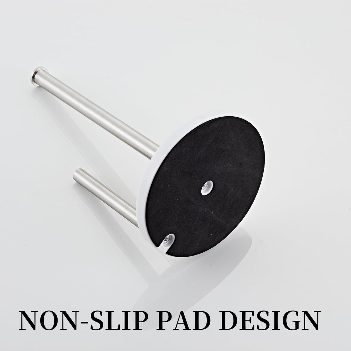 Brushed Nickel Paper Towel Holder,Stainless Steel Paper Towel Holder for Kitchen Roll Organize, Standard or Jumbo-Sized Roll Paper, Countertop Roll Dispenser with Marble Base