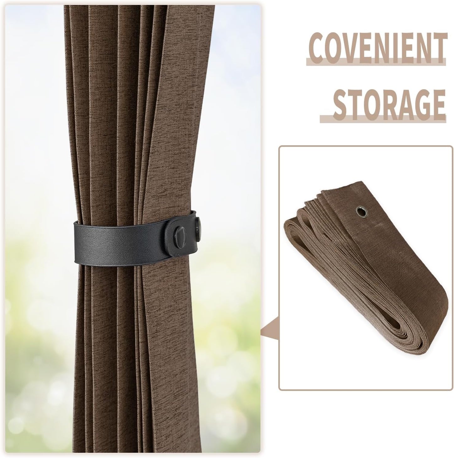 Vatge Doorway Curtains - Closet Curtain for Open Closet, Hanging Room Divider for Doorway Privacy and Room Separation, 1 Panel, W52 x L78, Brown