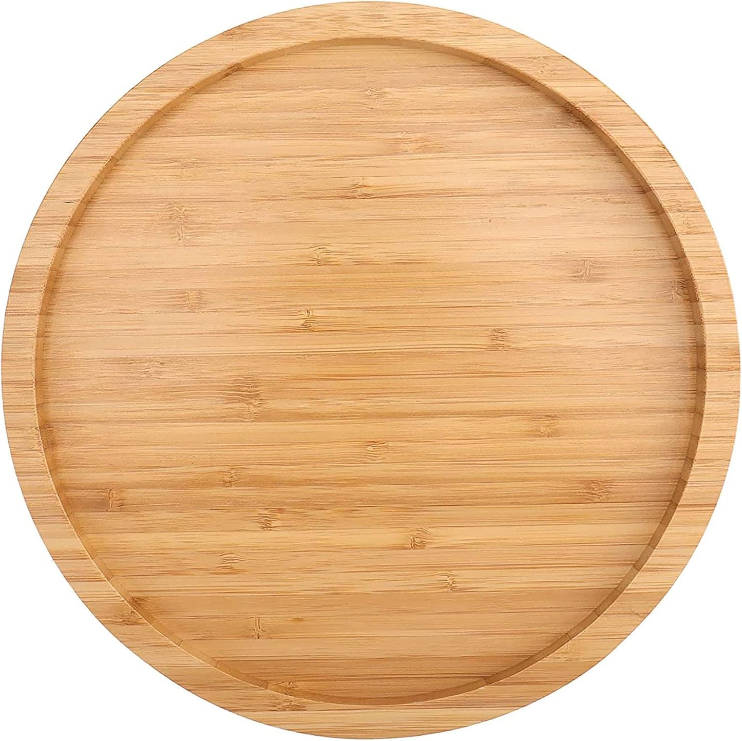 Fasmov 12 Inches Diameter Bamboo Lazy Susan Turntable, Spin Thicken Round Wood Tray Rotating Spice Rack for Kitchen Pantry Countertop Table