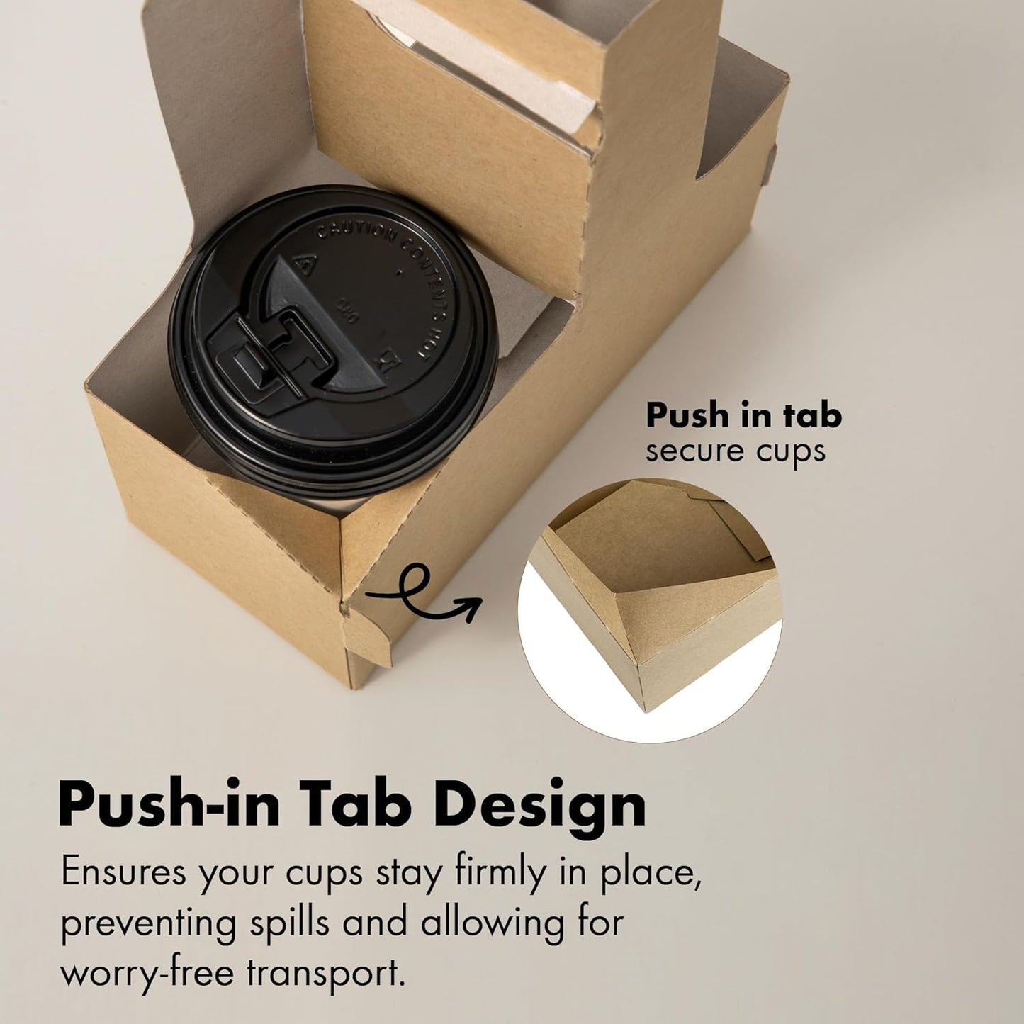 FMP Brands 2 Cup Disposable Drink Carrier with Handle, 200 Pack Kraft Paperboard Handled Drink Carriers 12-30 oz to Go Coffee Cup Holder, Cup Carrier for Cold Hot Drinks, Takeout, Cafe