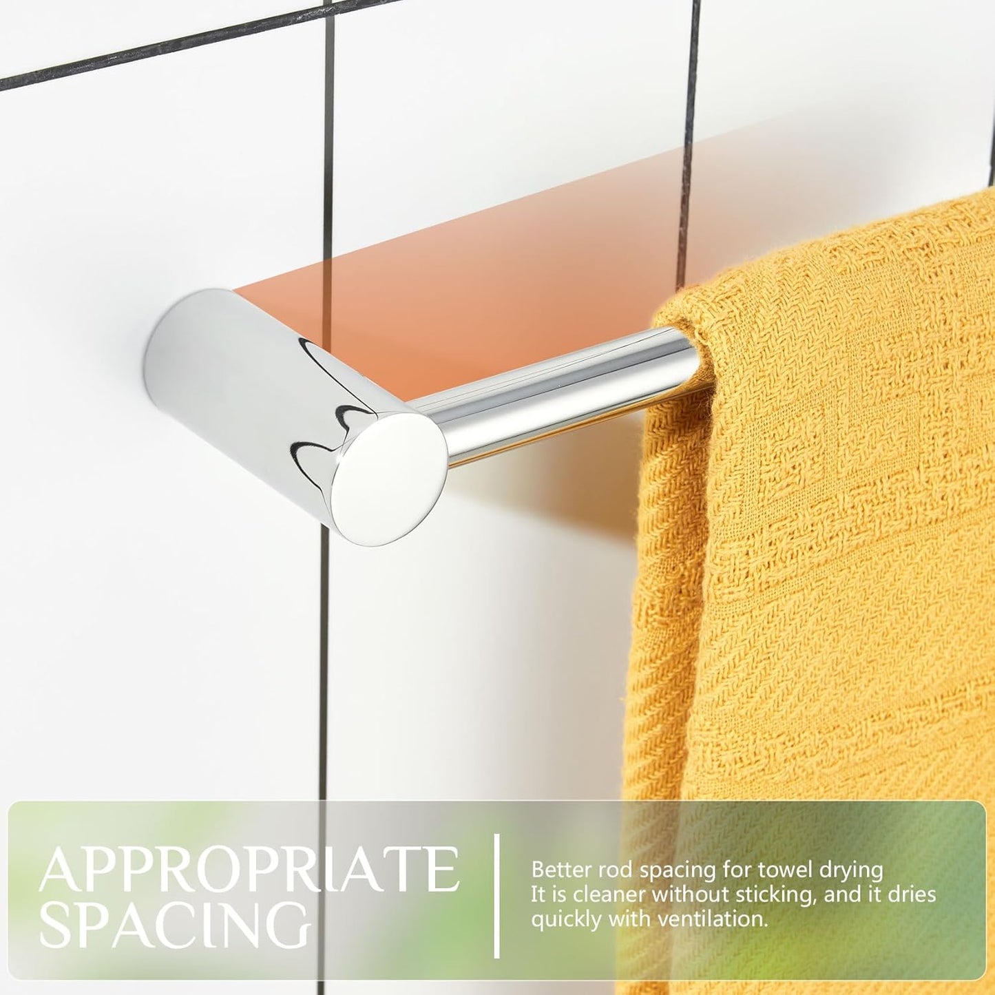 KOKOSIRI Towel Holder Chrome 36-Inch Towel Bars for Bathroom and Lavatory Wall Mounted Polished Stainless Steel Bathroom Accessories, B4007CH-L36