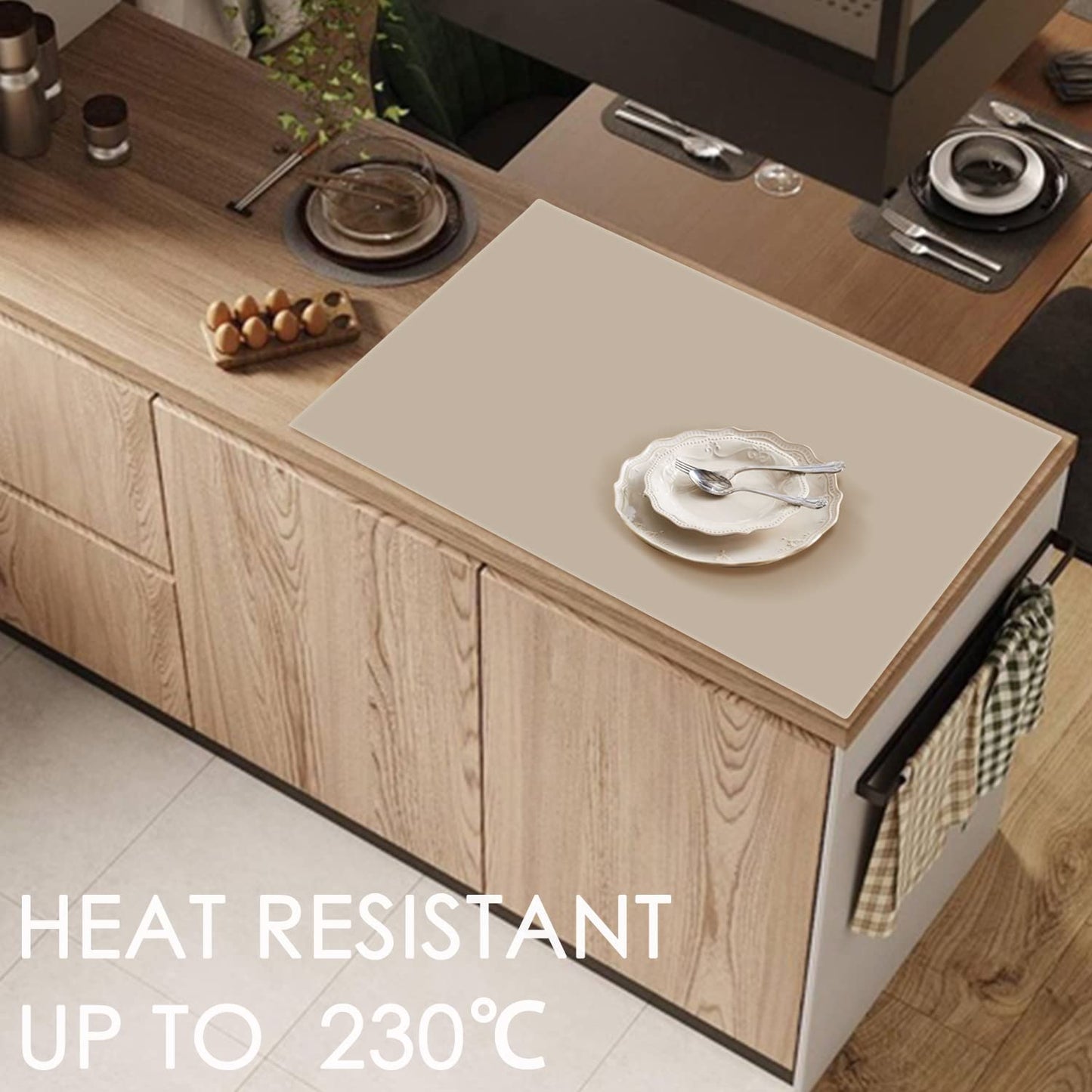 Extra Large Silicone Mat, Kitchen Counter Mat Placemats for Kids Silicone Mats for Countertop, Nonstick Silicone Table Mat for Pastry Crafts Baking Heat-Resistant Silicone Pad, 27.6'' x 19.7'' 1 Pack