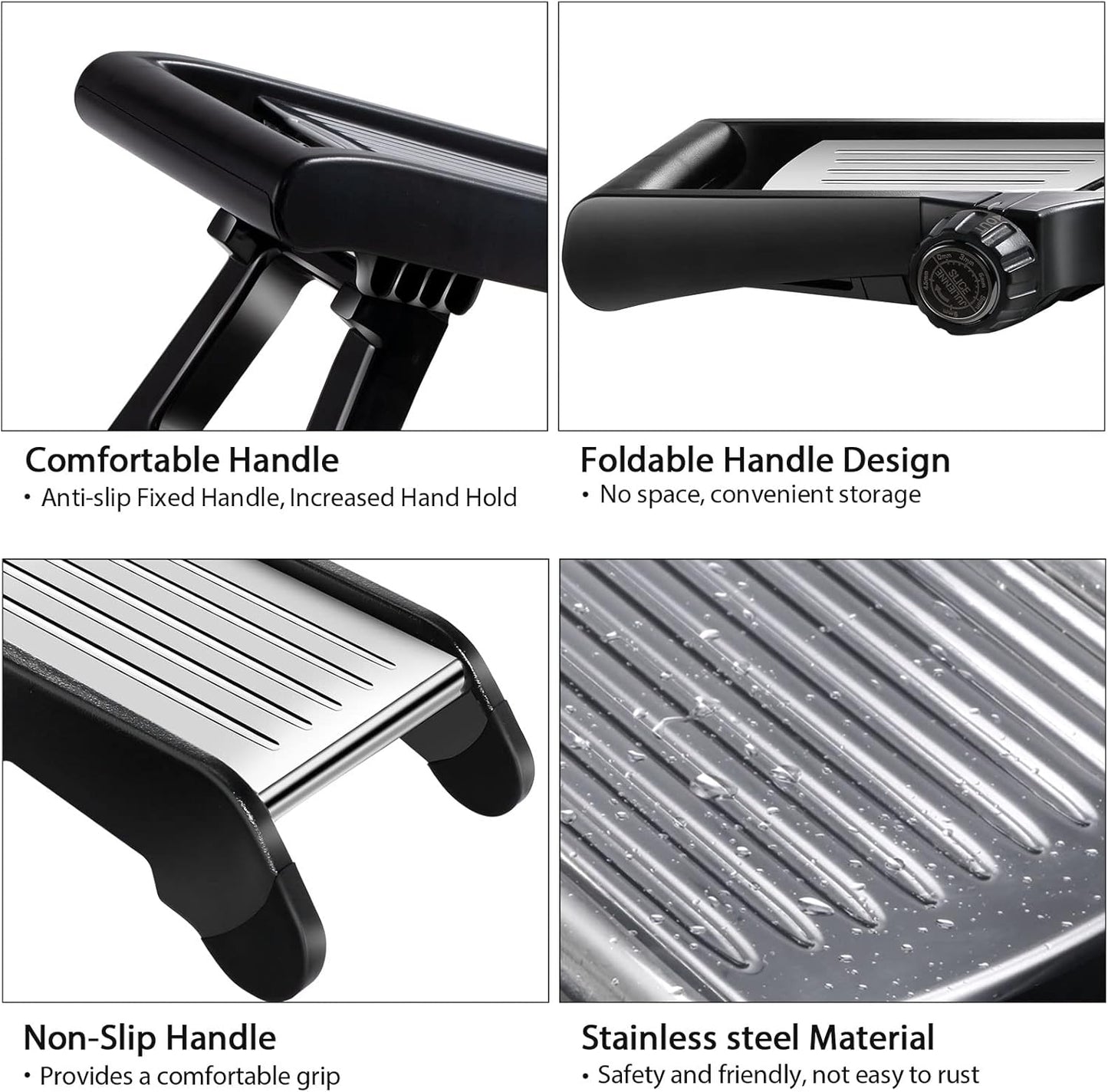 MASTERTOP Mandoline Slicer for Kitchen Adjustable Stainless Steel Food Slicer Vegetable Chopper Onion Waffle French Fry Cutter Potato Chip Julienne Slicer with Safety Gloves