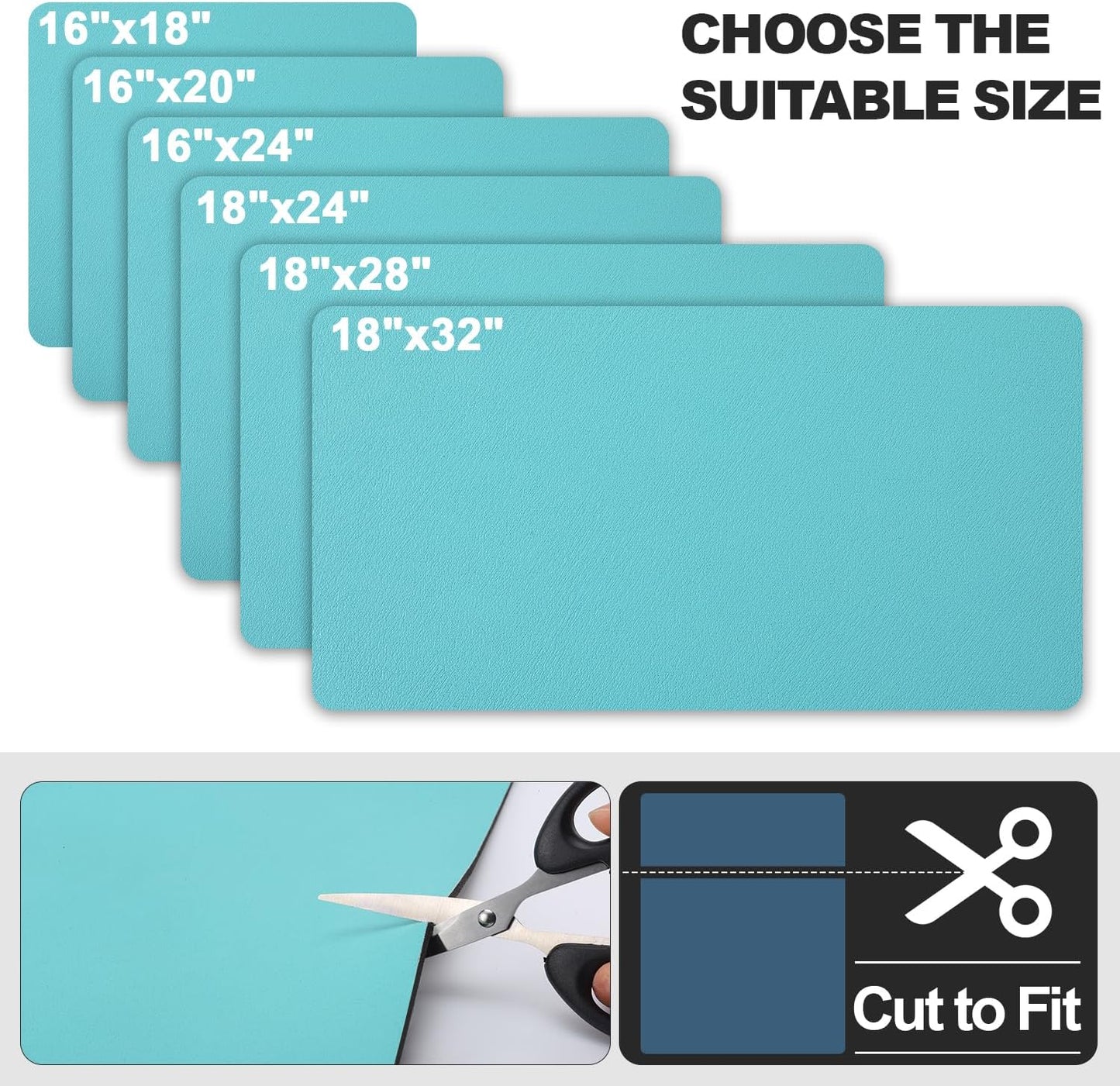 Dish Drying Mat for Kitchen Counter | Coffee Bar Mat for Countertops | Heat Resistant Drainer Mat with Non-slip Rubber Backed | Hide Stain Kitchen Absorbent Draining Mat | Turquoise 16"x24"