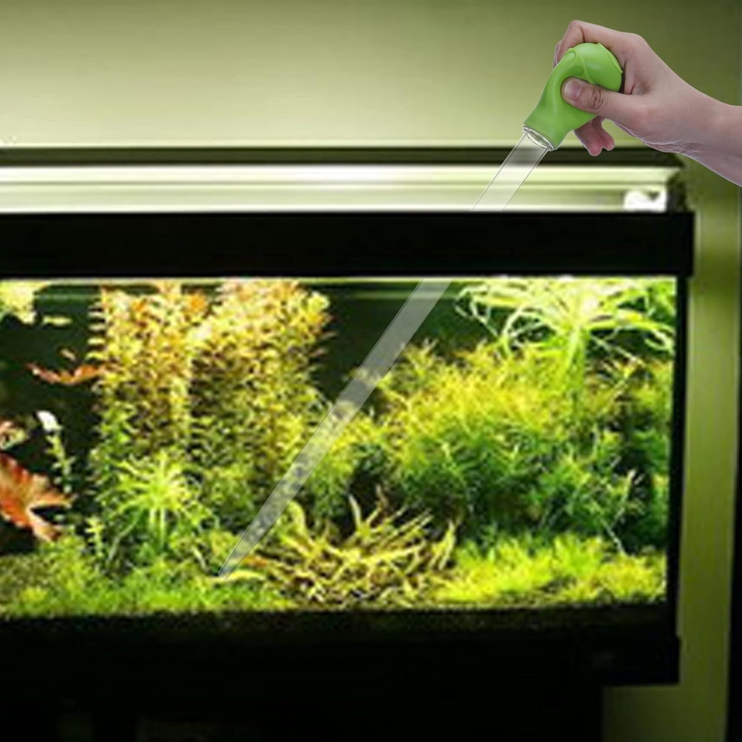 18.7in Long Turkey Baster for Aquarium, 50ml Long Pipette for Fish Tank Coral Food Feeder Syringe Aquarium Water Changer Siphon for Marine Fish Reef Aquatic Plant Spider, Green