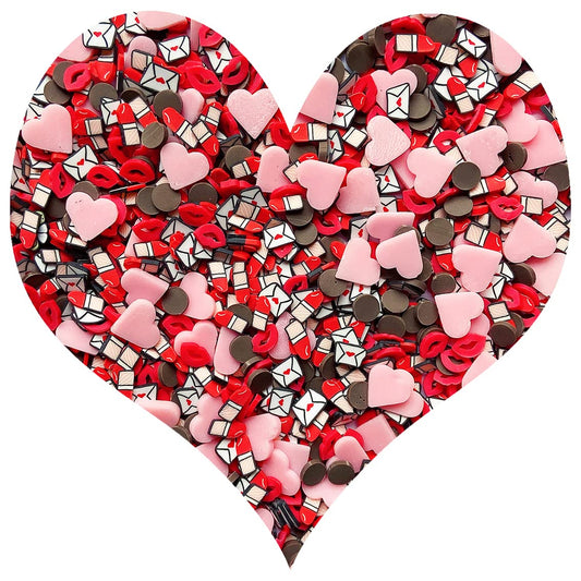 EHOPE Fake Sprinkles Clay Sprinkles Polymer Clay Slices for Nail Art DIY Crafts Cake Phone Case (40G-Letter+Lips-45)