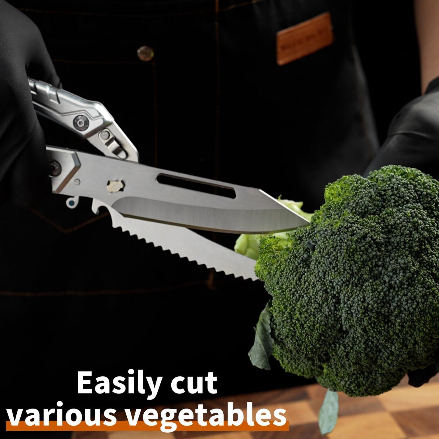 2PCS Brisket Carving Knife and Poultry Shears Set for BBQ, Very Sharp Butcher Slicing Knife, Heavy Duty Kitchen Scissors for Meat Beef Turkey Cutting, Gifts for Men Women