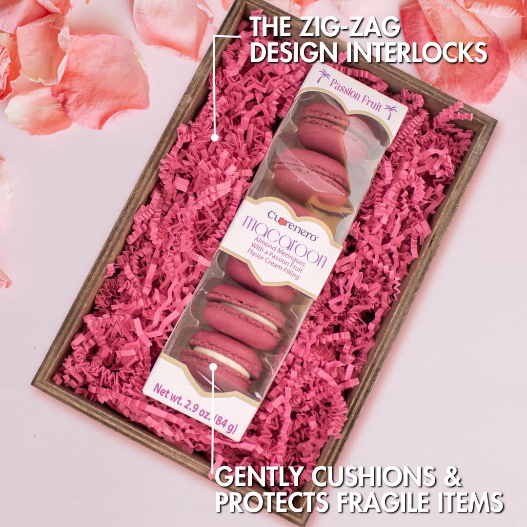 MagicWater Crinkle Cut Paper for Gift Baskets - 2LB - Pink- Perfect for Shredded Paper Filler, Basket Filler, Gift Boxes, Bridesmaid Gifts, Halloween Stuffers & More – Ideal for All Occasions