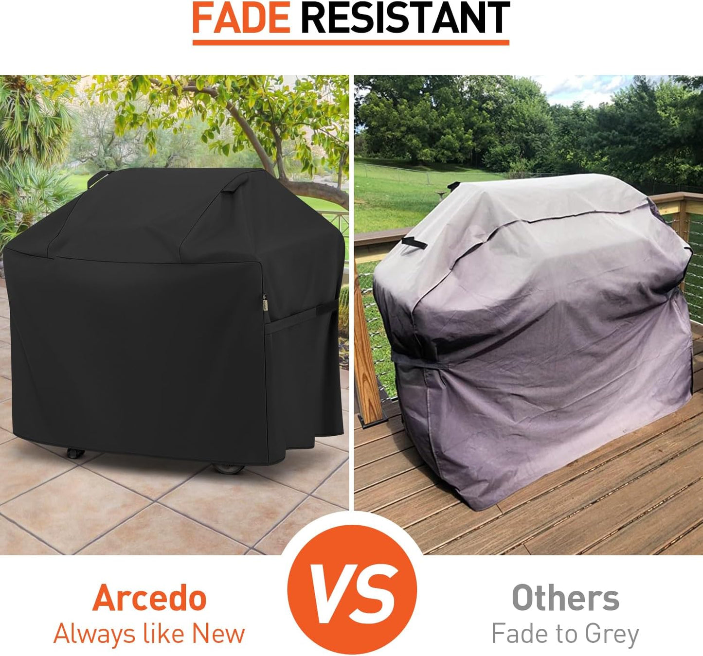 BBQ Grill Cover 55 Inch, Heavy Duty Waterproof Gas Grill Cover Fade Resistant, All Weather Protection Compatible with Weber Charbroil Nexgrill