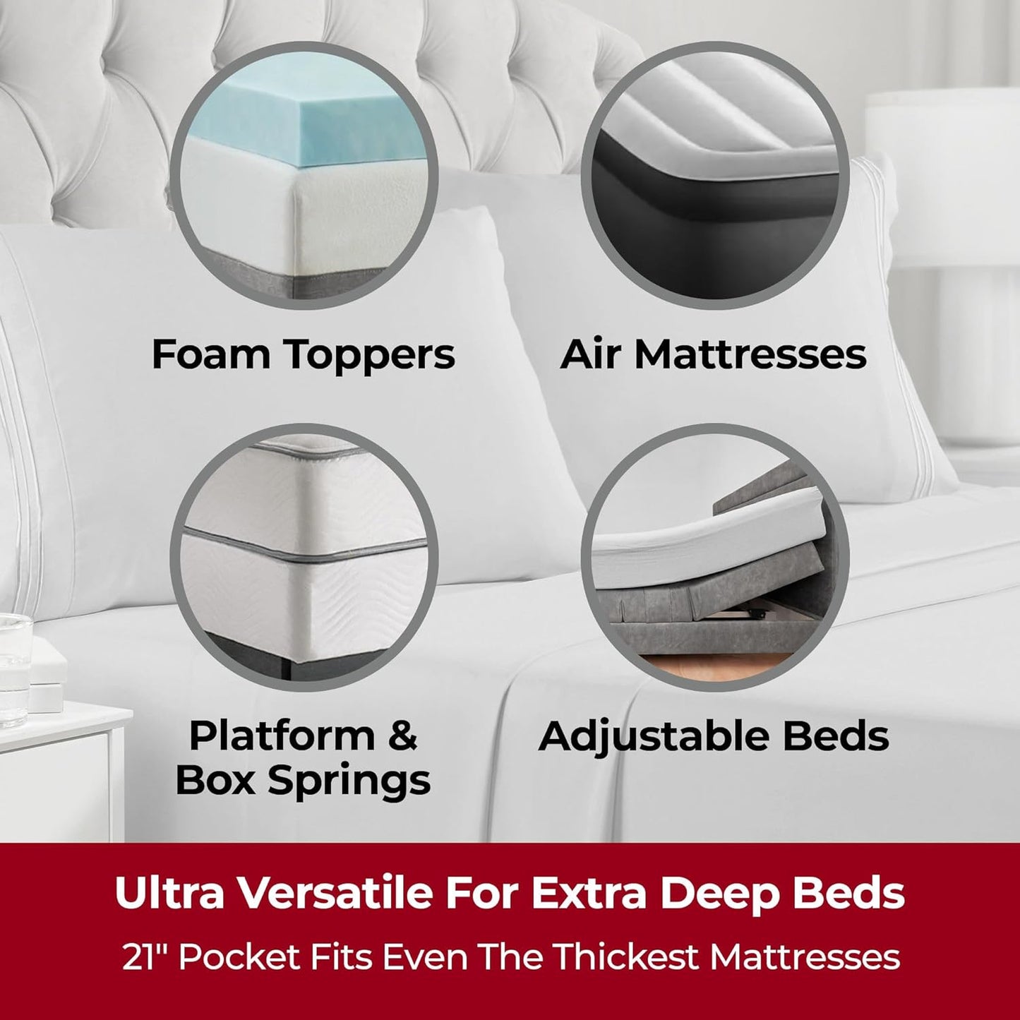 Mellanni Extra Deep Twin Sheets - 3 PC Iconic Collection Bedding - Hotel Luxury, Ultra Soft, Cooling Bed Sheets - Wrinkle, Fade, Stain Resistant (Twin, Light Gray)