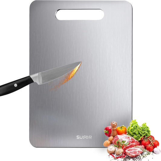 New Titanium Cutting Board - 100% Pure Titanium Cutting Boards For Kitche,Easy to clean,Cutting Board For Cutting Meats, Fruits And Vegetables,13 * 9