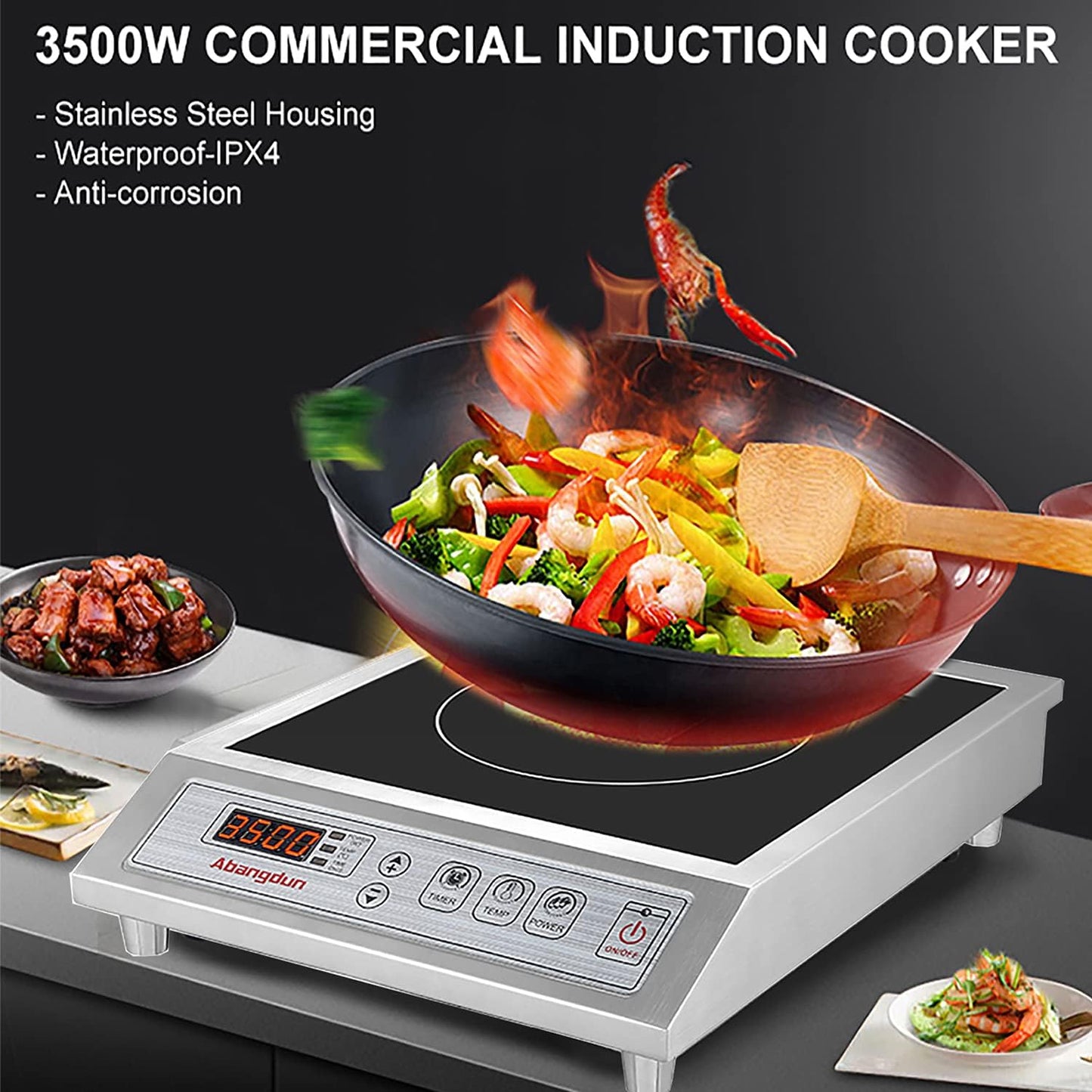 Commercial Induction Cooktop Induction Burner Lower Power Even Heating Hot Plate 3500W /220V