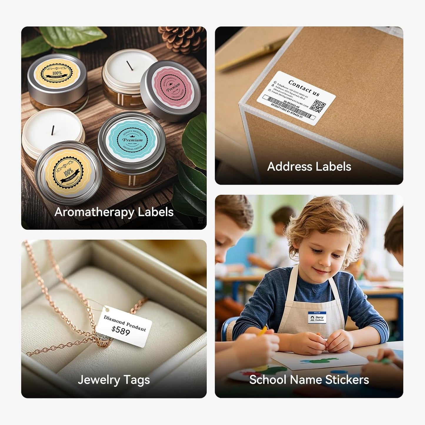 NIIMBOT B1 Label Maker Machine with Tape, 2 Inch Portable Sticker Printer for Home School & Small Business, Compatible with Phones & PC, Green White