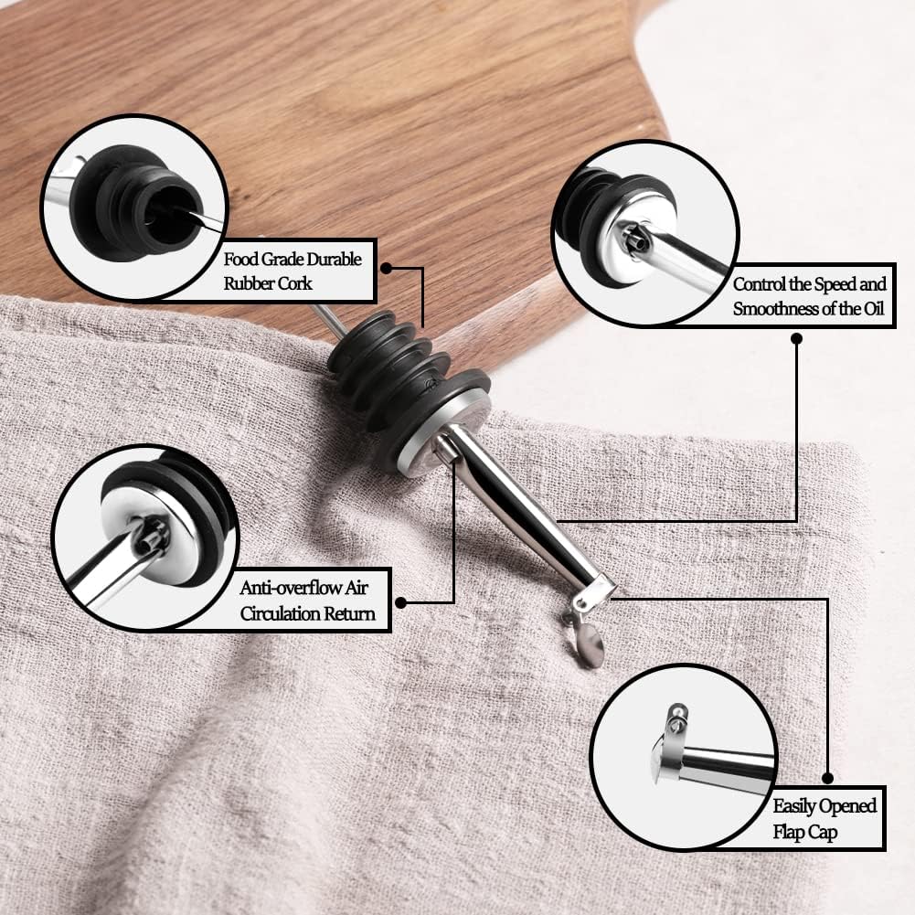 Sweejar Ceramic Olive Oil Dispenser Bottle, 20 Oz Relief Design EVOO Oil and Vinegar Dispensing Bottle with Spout for Kitchen, Set of 1 (Gradient Blue)