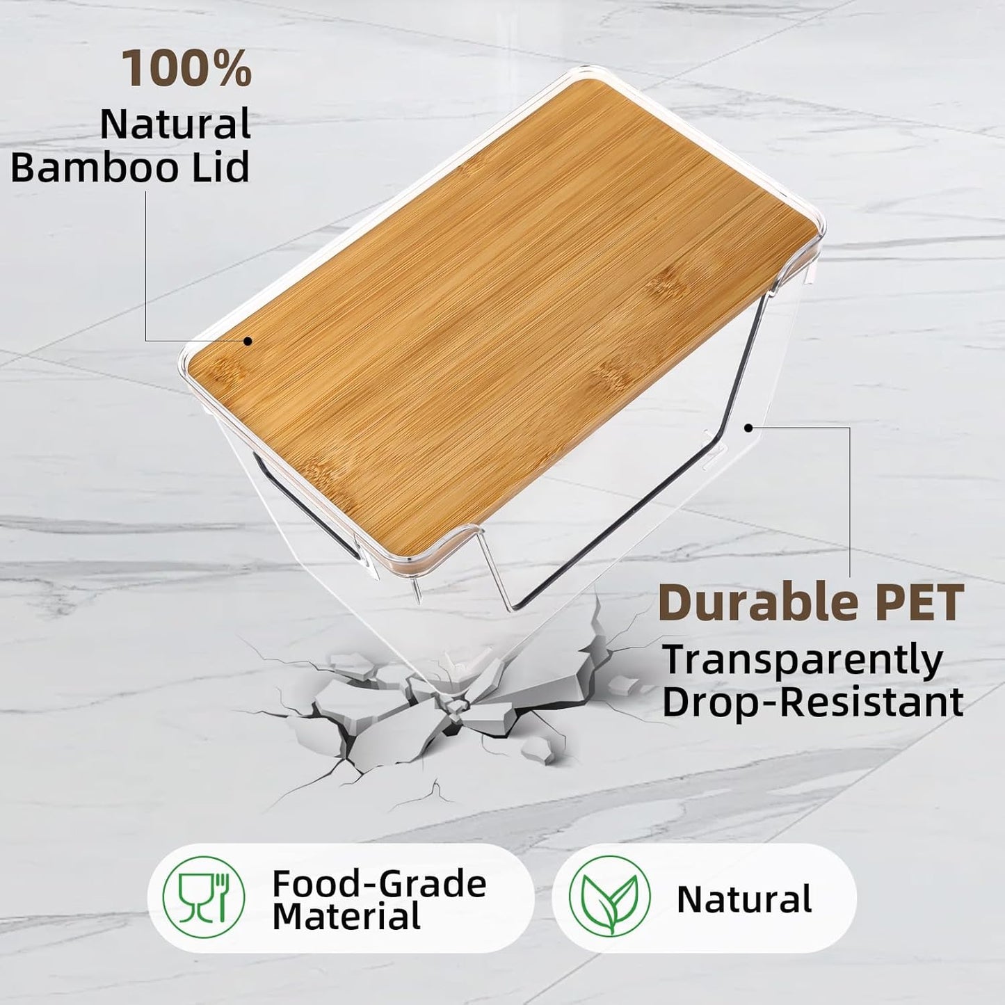 2 Set Pantry Organizers and Storage - Stackable Pantry Storage Bin Containers for Potato, Onion, Garlic, Fruit, Vegetable, Produce - Clear Front Open Kitchen Organization Baskets with Lid