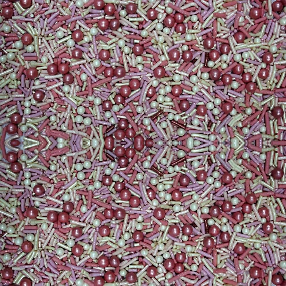 Confect Sprinkles- Fusion Mashup Pink & White Sprinkle Mix with Pearl Balls – Cake Decorating Topping, Baking Sprinkles – Perfect for Cakes, Cupcakes, and Desserts - Vegan, Gluten-Free, Nut-Free, Soy-Free, Dairy-Free, Palm Oil-Free - 4.2 Oz