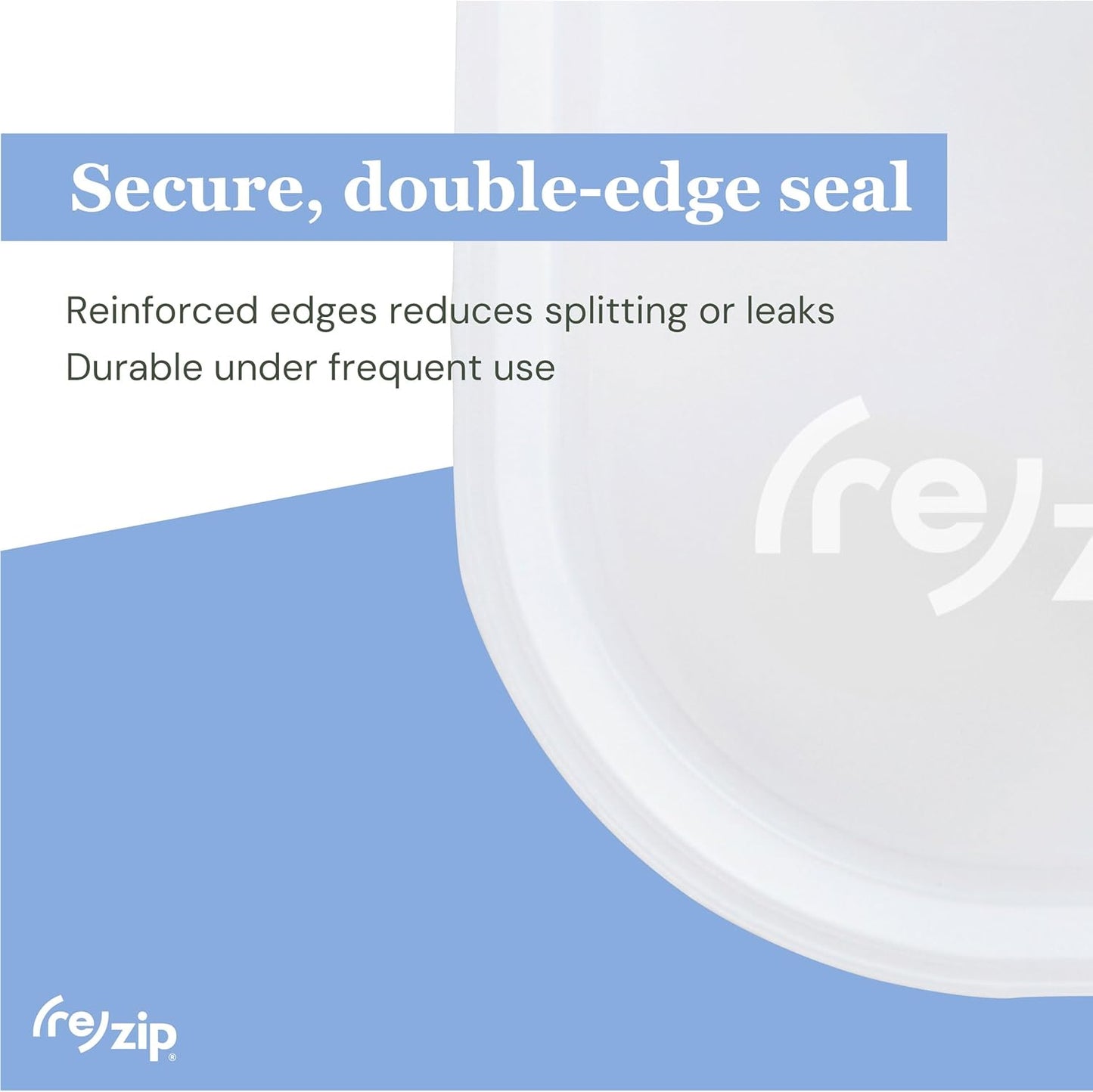 (re) zip 10-Pack Reusable Sandwich Lunch Bags | BPA-Free, Food Grade, Leakproof, Freezer Safe, Dishwasher Safe, Travel Friendly | 3.5 Cup / 28-Ounce | Aqua