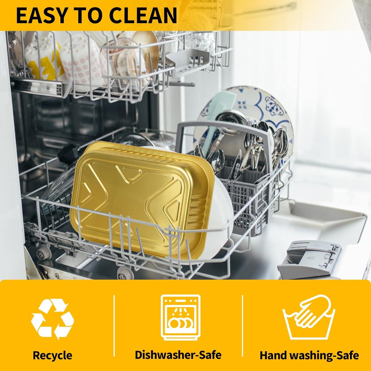 20 Pack 11"×8" Aluminum Pans with Lids Heavy Duty 5 LB Capacity Foil Food Containers with Lid, Disposable Tin Foil Pans with Lids for Baking, Meal Prep, Freezer, Heating and Takeout