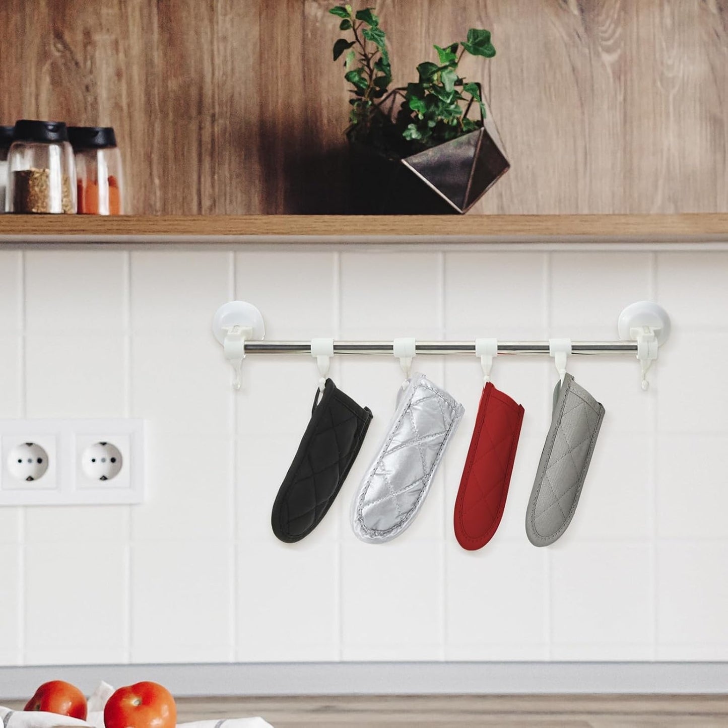 Patelai 4 Pieces Pan Handle Covers Heat Resistant, Hot Handle Holders Non Slip Pan Sleeves Cast Iron Skillet Holder Covers for Home Kitchen Cooking Tools (Elegant Styles)