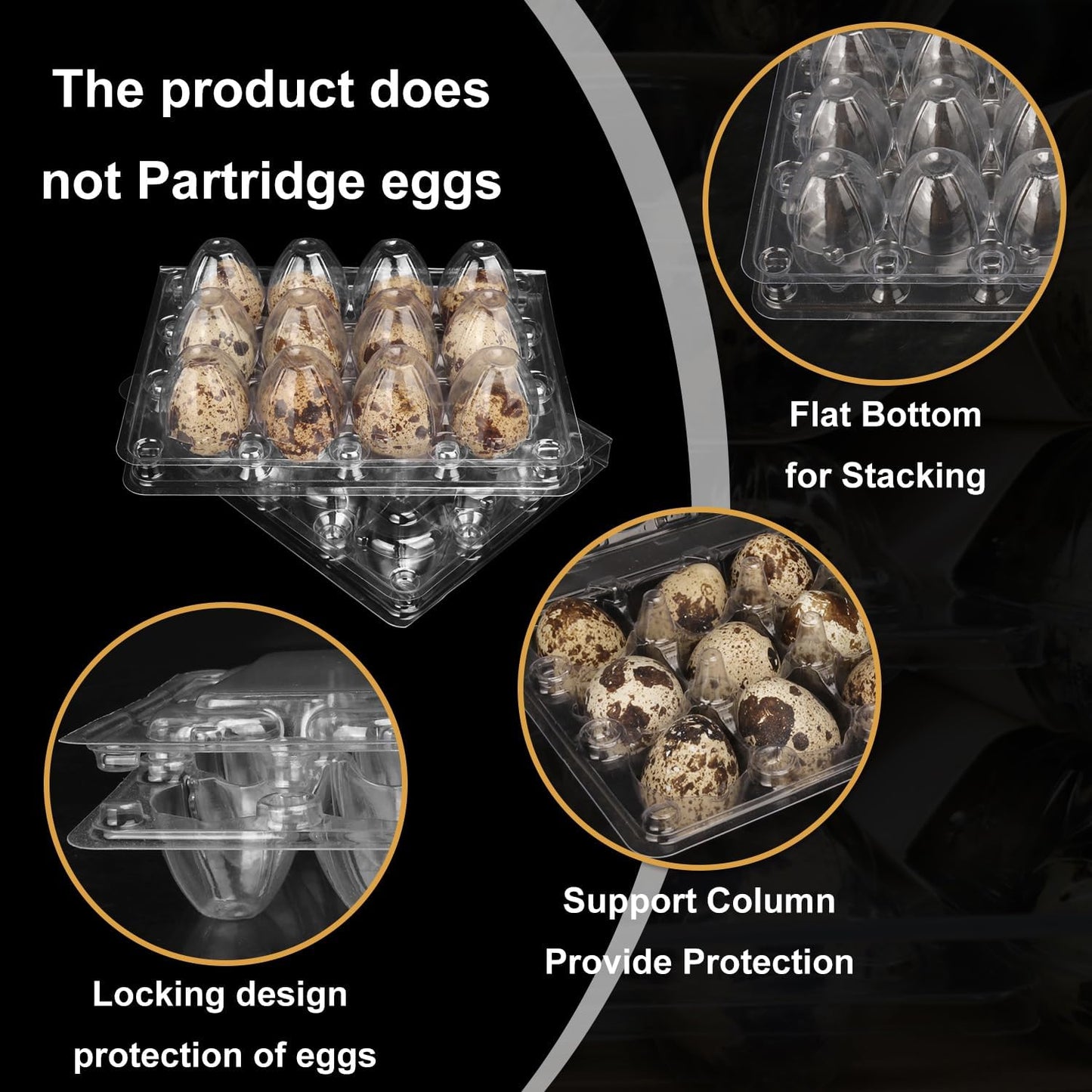 220 Pack Quail Egg Cartons, Clear Plastic Quail Egg Trays, Holds up to 12 Quail Eggs Securely - Your Ultimate Small Eggs Carton Holders for Bulk Storage and Display