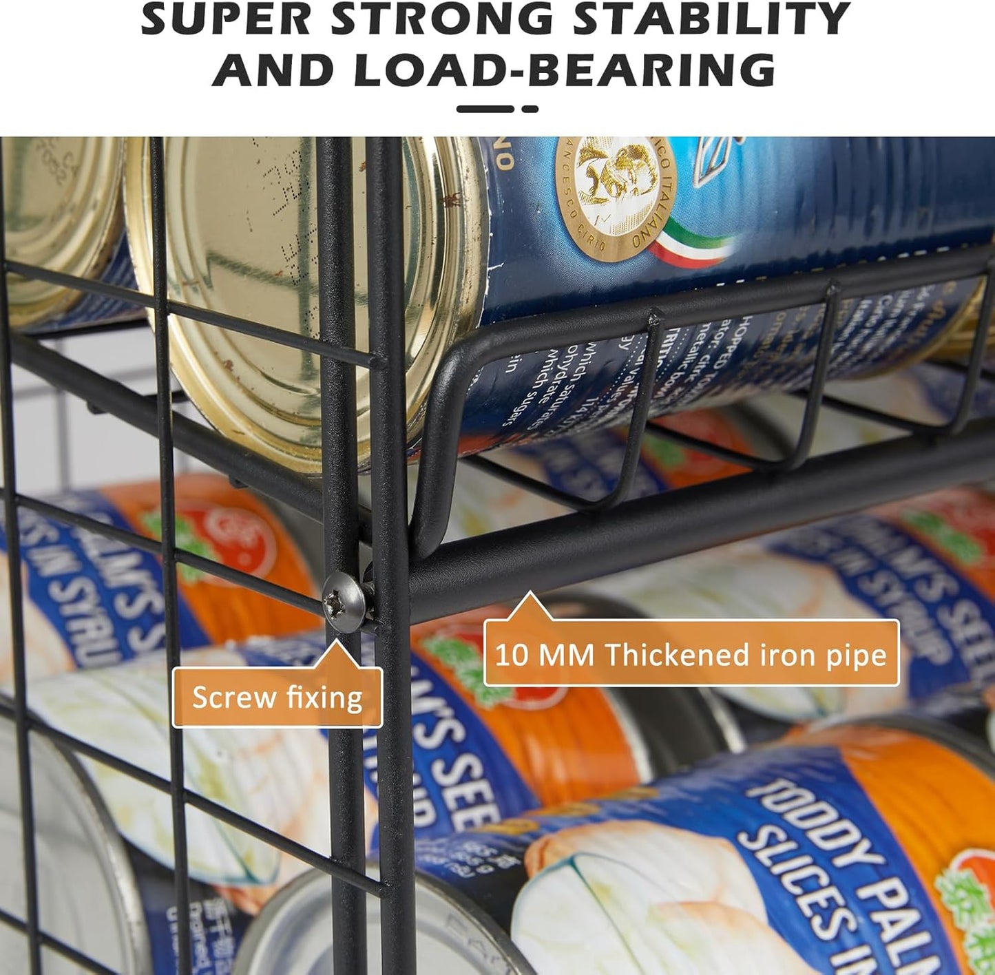 JKsmart Adjustable Can Rack Organizer, Stackable Can Storage for Kitchen Pantry Cabinet, 2-Tier Can Holders for Food, Multifunctional Can Dispenser for Snacks Soda-3 Pack