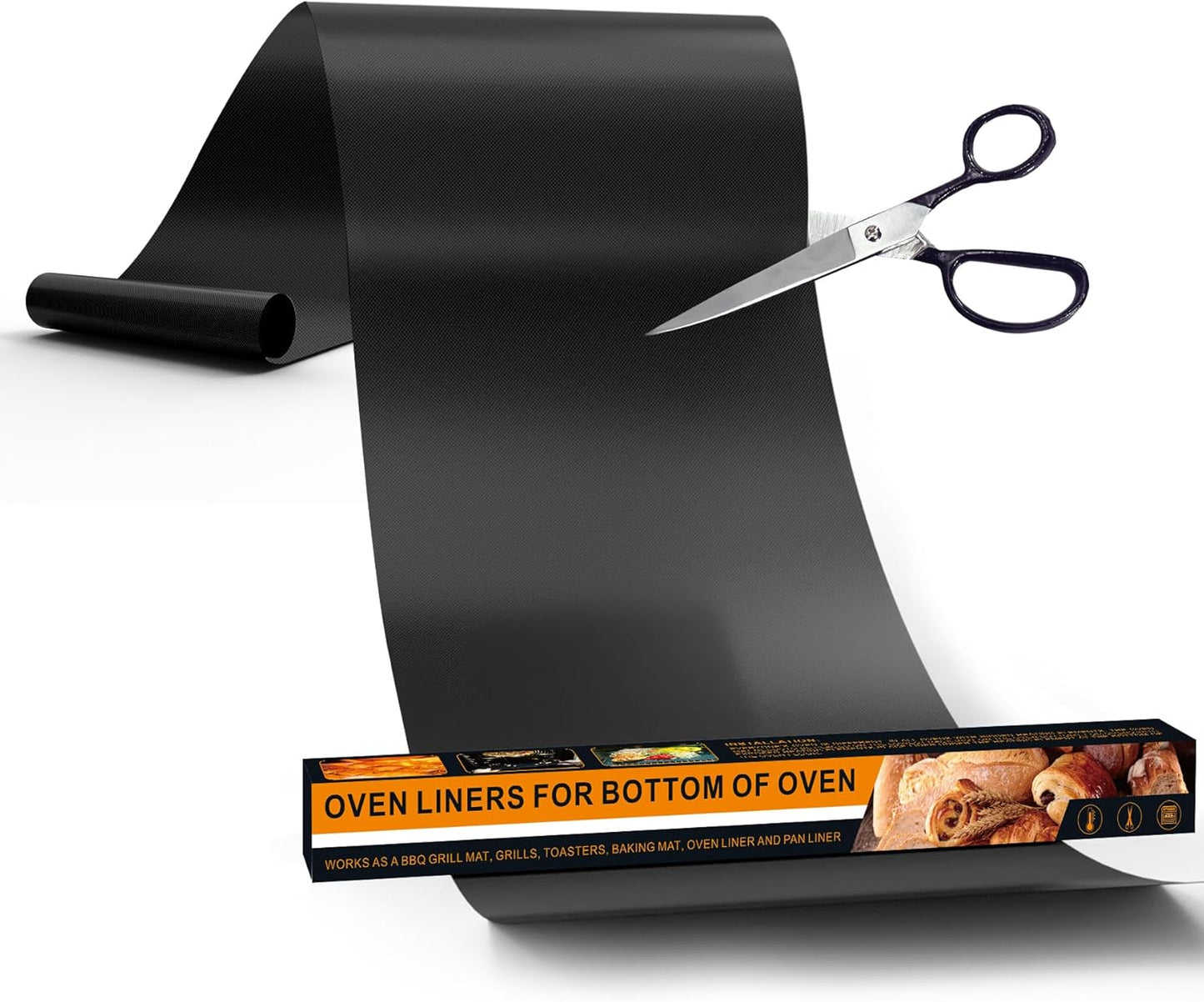 UBeesize 75 Inch Roll Reusable Oven Liners for Bottom of Oven,Thick Heavy Duty Non Stick Teflon Oven Mats Cut to Custom Fit Electric, Gas, Toaster，Convection, Microwave Ovens and Grills