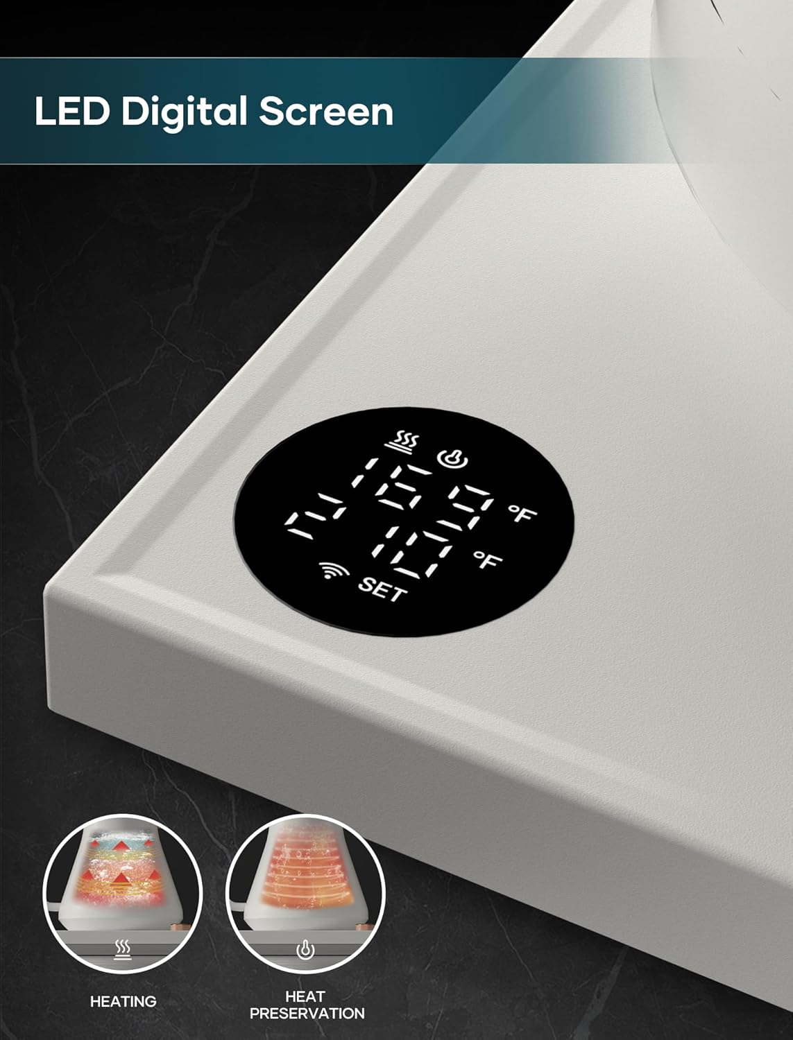 Electric Kettles, Gooseneck Electric Kettle, ±1℉ Temperature Control, Stainless Steel Inner, Quick Heating, for Pour Over Coffee, Brew Tea, Boil Hot Water, 0.9L White