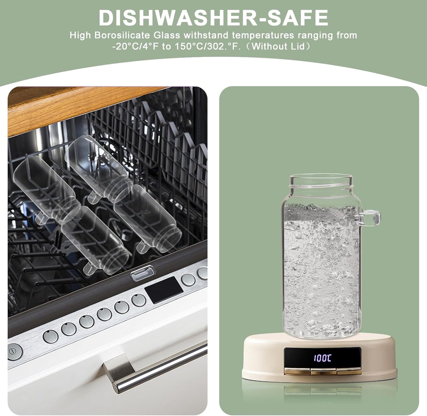 Glass Jars with Spoons Sugar Coffee Canister Round Glass Food Storage Jar for Spice Pantry Tea Coffee Bean Salt (2×550ml(18oz))