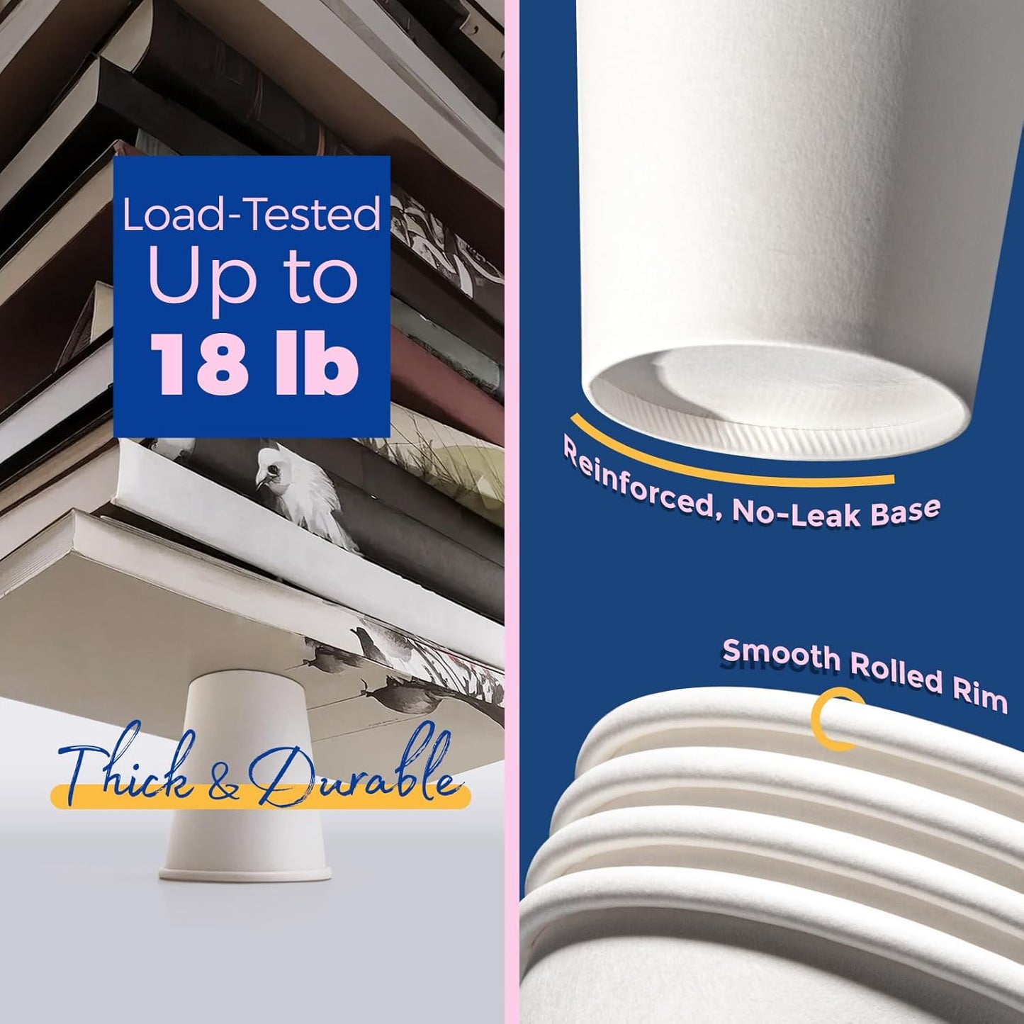 Fit Meal Prep 100 Pack 8 oz Disposable Coffee Cups with Lids, Sleeves, Leak-Proof To Go Coffee Cups with Lids, Durable Hot Paper Cups for Home, Office, Party, Business