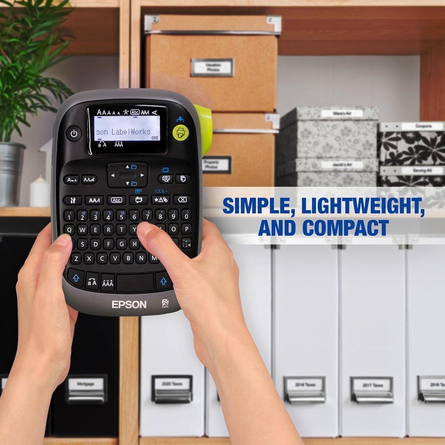 LABELWORKS Epson LW-PX300VP Industrial Label Maker Complete Kit - with Accessories, Sticker Labels, Magnetic Tape Compatible, Only Uses 203 & 205 Shrink Tube Tapes, Portable Handheld Printer