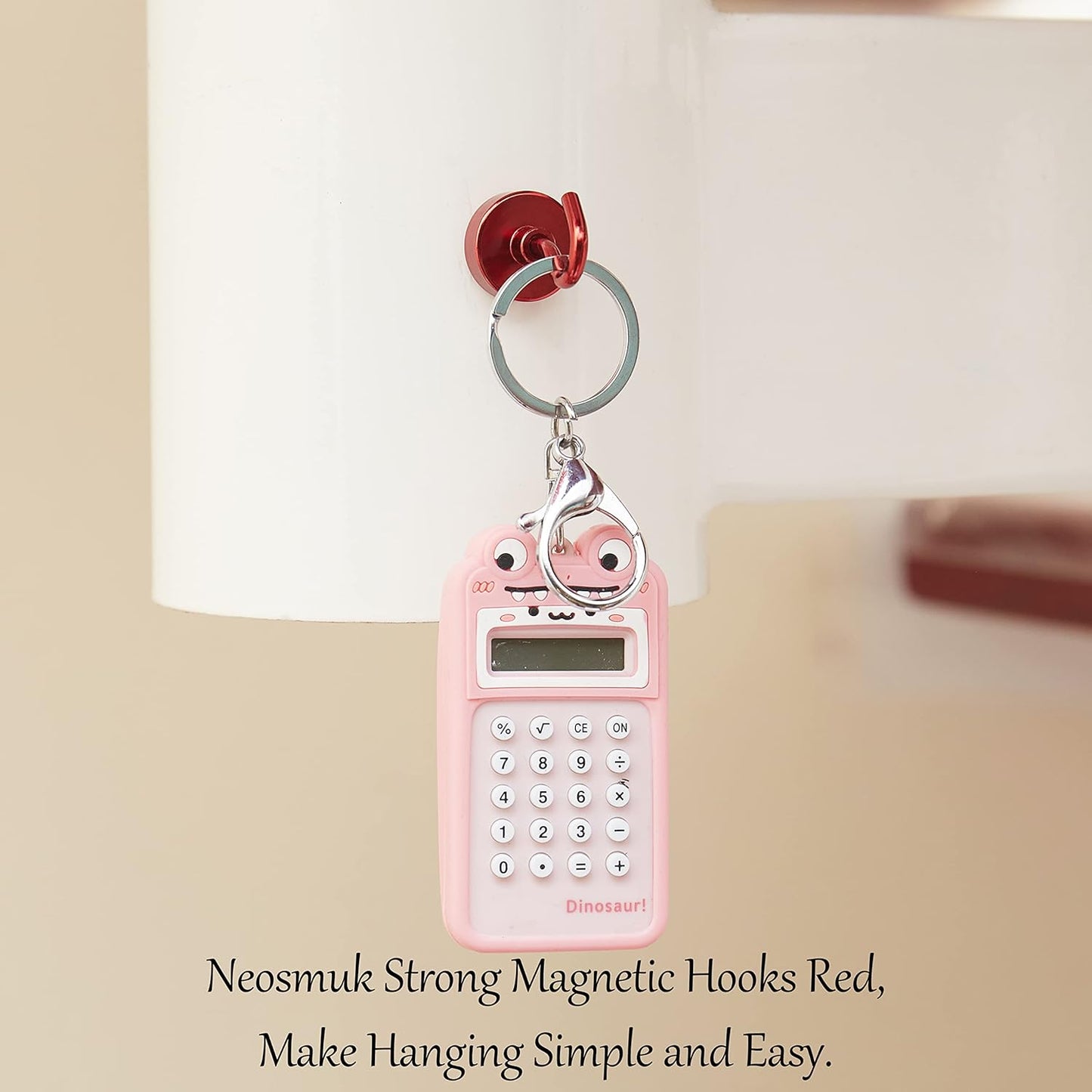 Neosmuk Magnetic Hooks,Heavy Duty Earth Magnets with Hook for Refrigerator, Extra Strong Cruise Hook for Hanging, Magnetic Hanger for Cabins, Grill (Red, Pack of 10)